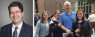 (R) Michael Jones -Correa; (L) Jenna Schulman; Suzanne E. Turner, C’82; David E. Schulman, C’82, L’85; Kyra Schulman, C’18