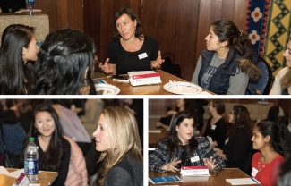 (Cockwise from top) Hayley Boesky, C’88, PAR’20; Elaine Marks, C’91; and Jamie Easton, C’00