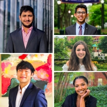 President's Engagement Prize winners Aditya Siroya, Shivansh Inamdar, Artemis Panagopoulou, Mckayla Warwick, and Hyungtae Kim 