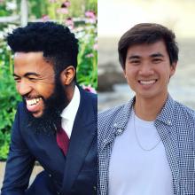 Joshua Bennett, C’10, and Hoang Le, C’23, W’23